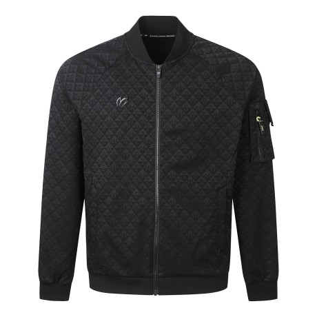 남성 패치 포켓 로고 아가일 집업 점퍼