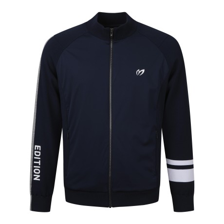 남성 텍스처 블록 컬러 라인 니트 점퍼