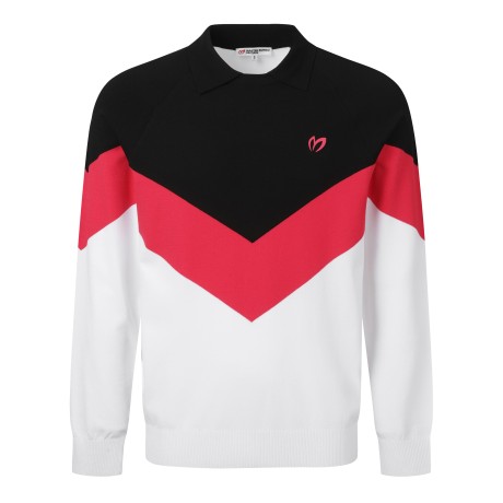 남성 컬러블록 칼라 긴팔 스웨터