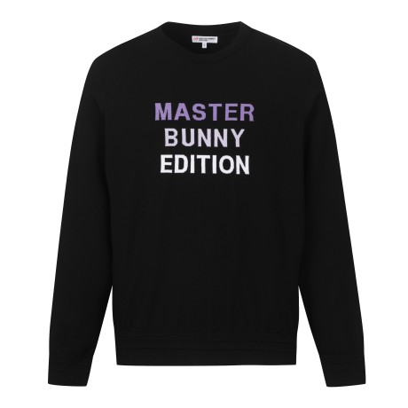 남성 백 블록 컬러 로고 니트