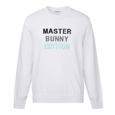 남성 백 블록 컬러 로고 니트