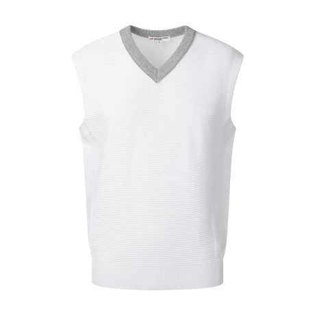 남성 배색 브이넥 엠보 니트 베스트