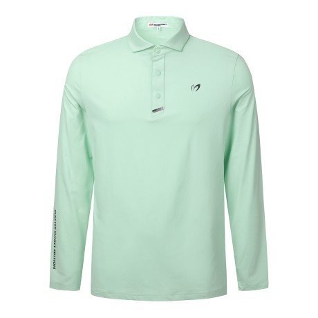 남성 백 엠보 로고 카라 긴팔 티셔츠