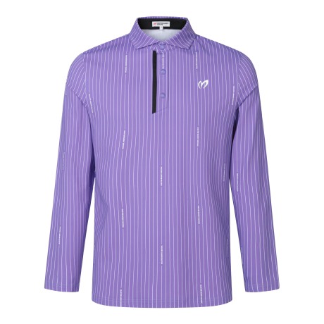 남성 칼라넥 로고 스트라이프 티셔츠