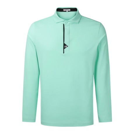 남성 배색 플래킷 칼라 긴팔 티셔츠