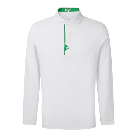 남성 배색 플래킷 칼라 긴팔 티셔츠