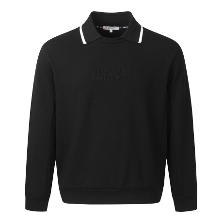 남성 엠보 로고 텍스처 블록 칼라 스웻셔츠