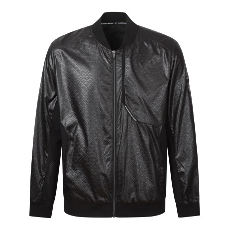 남성 건 패치 로고 패턴 집업 점퍼