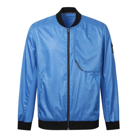 남성 건 패치 로고 패턴 집업 점퍼