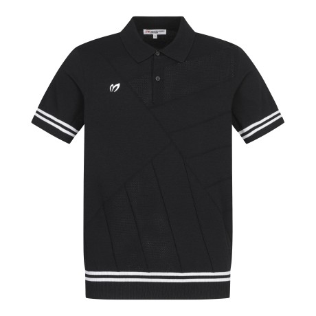 남성 펀칭 믹스 칼라 반팔 니트