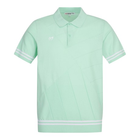 남성 펀칭 믹스 칼라 반팔 니트