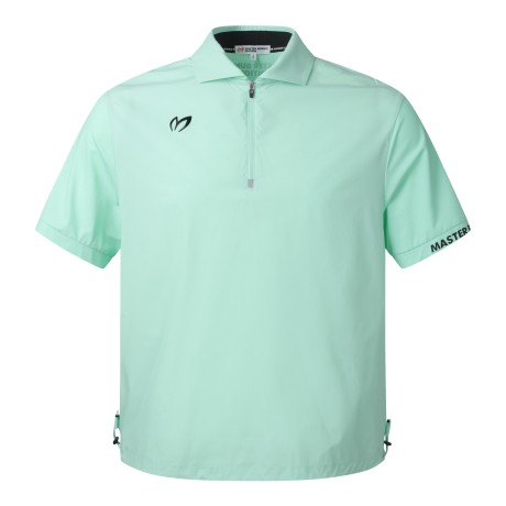 남성 하프 집업 텍스처 블록 칼라 티셔츠