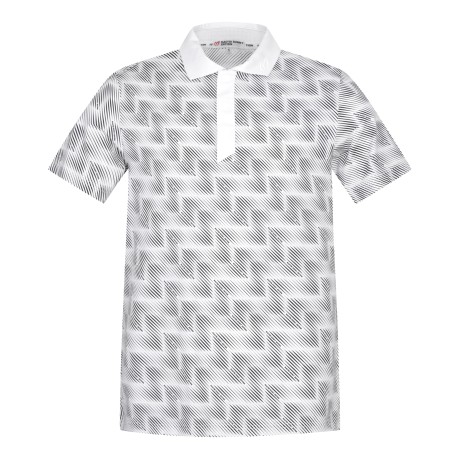 남성 기하학 텍스처 블록 칼라 반팔 티셔츠