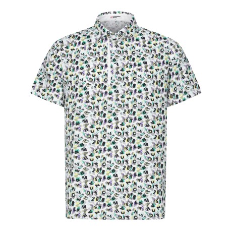 남성 레터링 패턴 카라 반팔 티셔츠