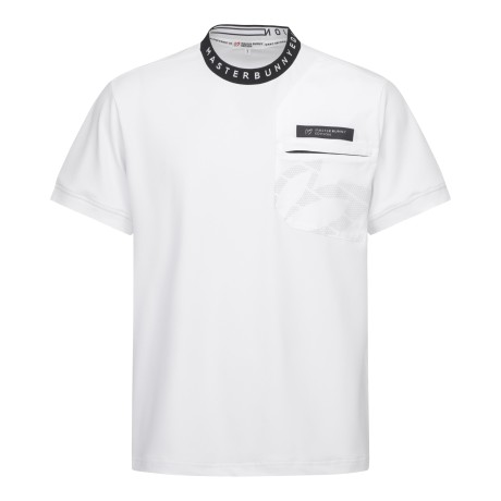 남성 우븐 포켓 로고넥 반팔 티셔츠