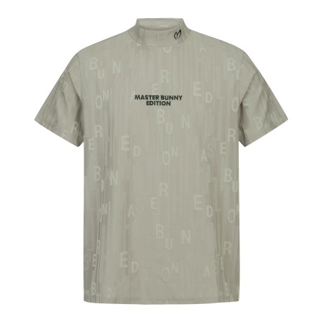 남성 로고 패턴 모크넥 반팔 티셔츠