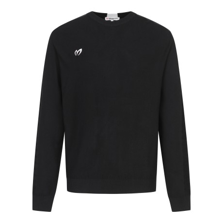 남성 우븐 믹스 라운드 긴팔 스웨터