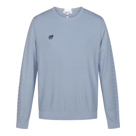 남성 우븐 믹스 라운드 긴팔 스웨터