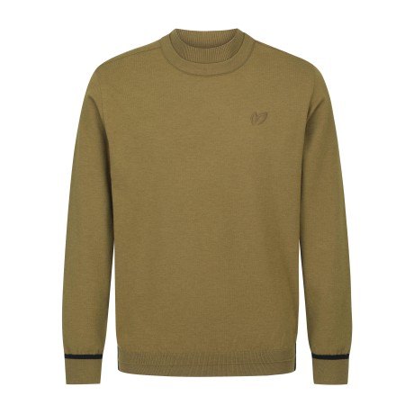 남성 배색 라인 포인트 라운드 스웨터