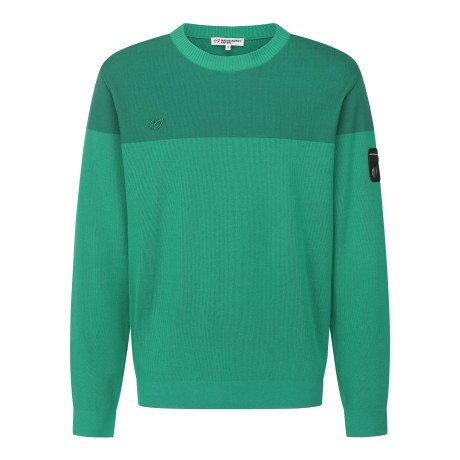 남성 투톤 믹스 라운드 스웨터