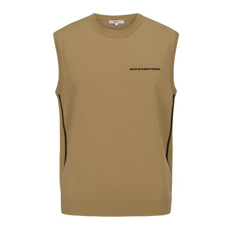 남성 엠보 로고 컬러라인 니트 베스트