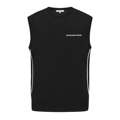 남성 엠보 로고 컬러라인 니트 베스트