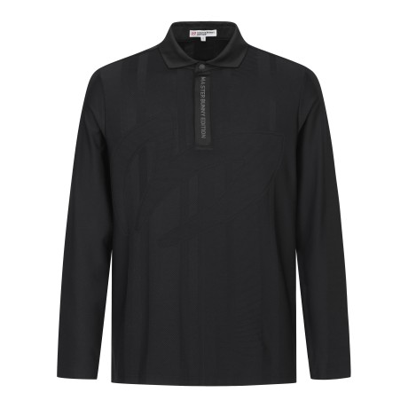 남성 로고 자카드 칼라 긴팔 티셔츠