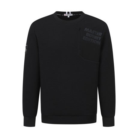 남성 로고 지퍼 저지 믹스 라운드 티셔츠