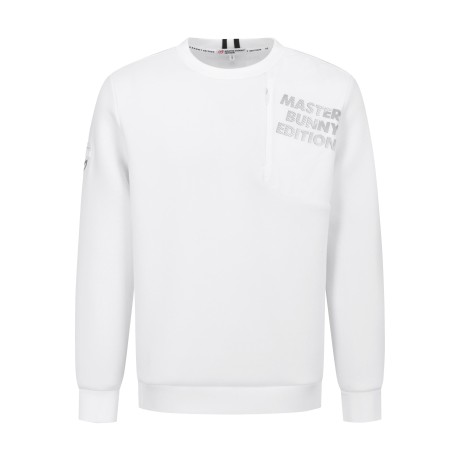 남성 로고 지퍼 저지 믹스 라운드 티셔츠