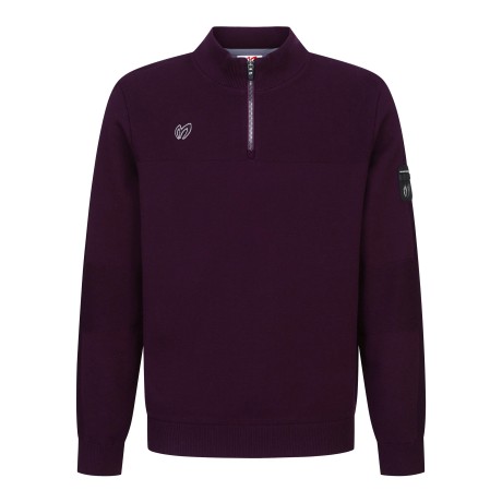 남성 우븐 믹스 하프 집업 방풍 니트