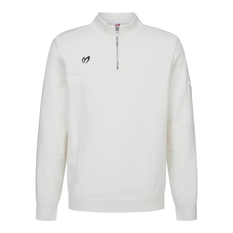 남성 우븐 믹스 하프 집업 방풍 니트