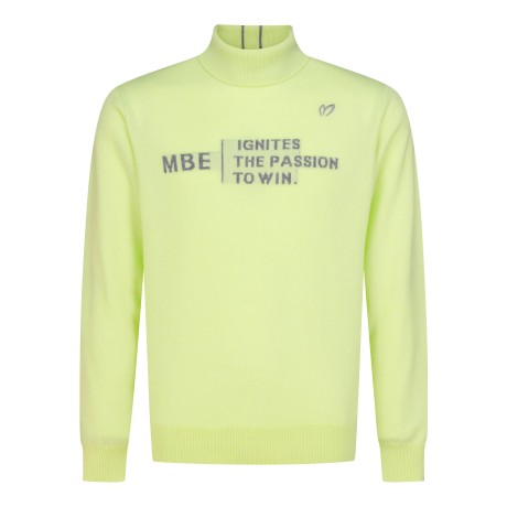 남성 캐시미어 레터링 자카드 터틀넥 스웨터