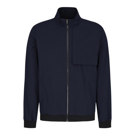 남성 엠보 로고 패널 블루종 점퍼