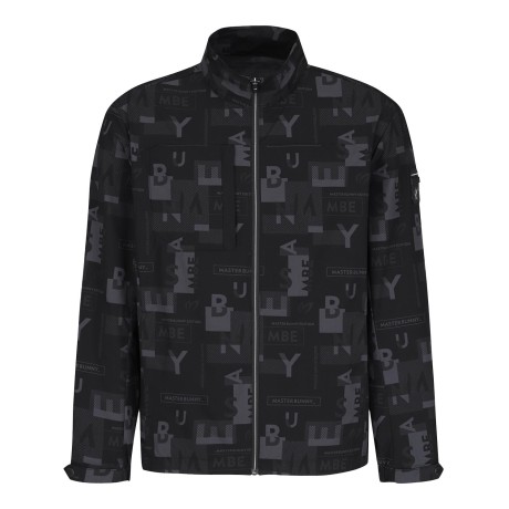 남성 백 패널 로고 패턴 집업 점퍼