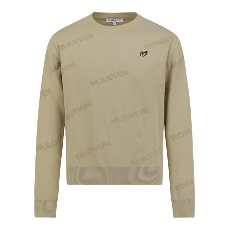 남성 부클 로고 패턴 긴팔 니트