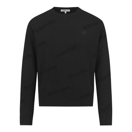 남성 부클 로고 패턴 긴팔 니트