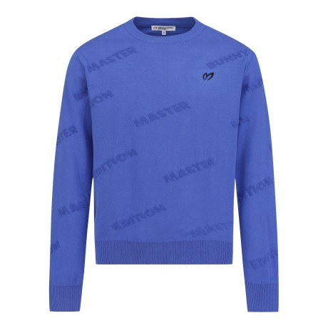 남성 부클 로고 패턴 긴팔 니트