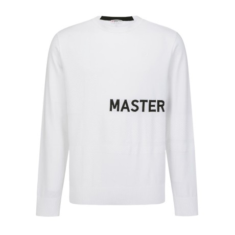 남성 사선 엠보 로고 니트