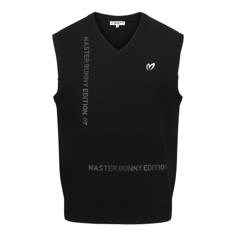 남성 사선 엠보 로고 니트 베스트