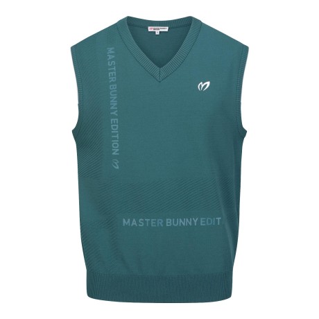 남성 사선 엠보 로고 니트 베스트