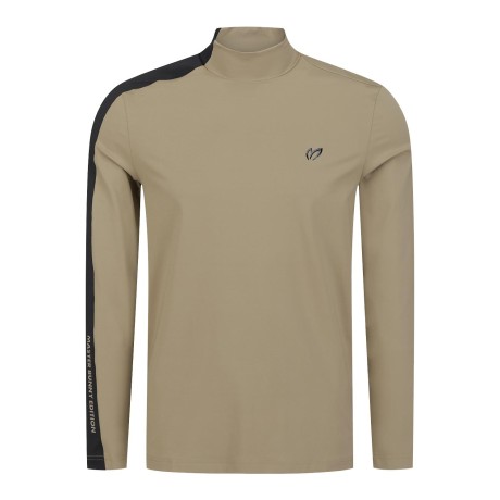 남성 컬러 라인 모크넥 긴팔 티셔츠