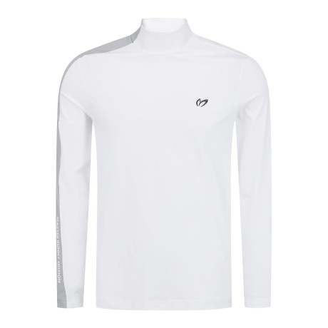 남성 컬러 라인 모크넥 긴팔 티셔츠