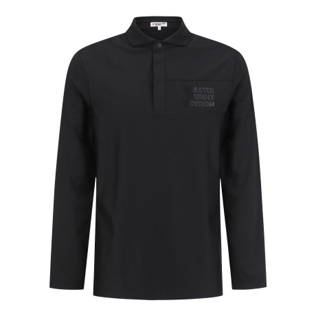 남성 골지 솔리드 믹스 폴로 긴팔 티셔츠