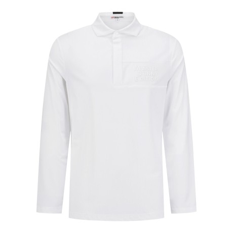 남성 골지 솔리드 믹스 폴로 긴팔 티셔츠