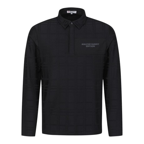 남성 로고 체크 패턴 칼라 긴팔 티셔츠