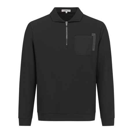 남성 우븐 포켓 하프 집업 긴팔 티셔츠