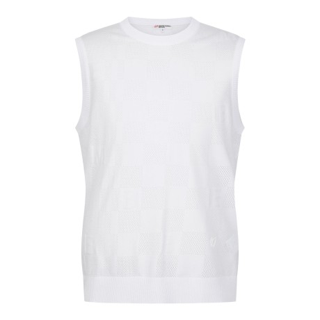 남성 로고 체커보드 니트 베스트