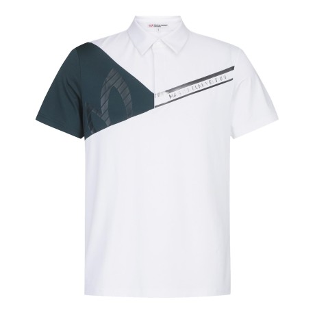 남성 사선 로고 컬러 블록 칼라 반팔 티셔츠