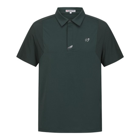 남성 메탈릭 엠보 로고 칼라 반팔 티셔츠