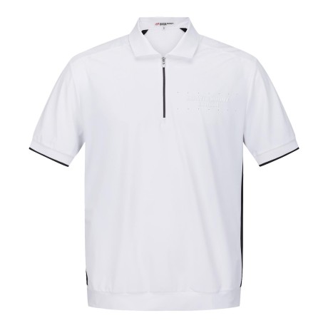 남성 엠보 로고 배색 하프 집업 반팔 티셔츠